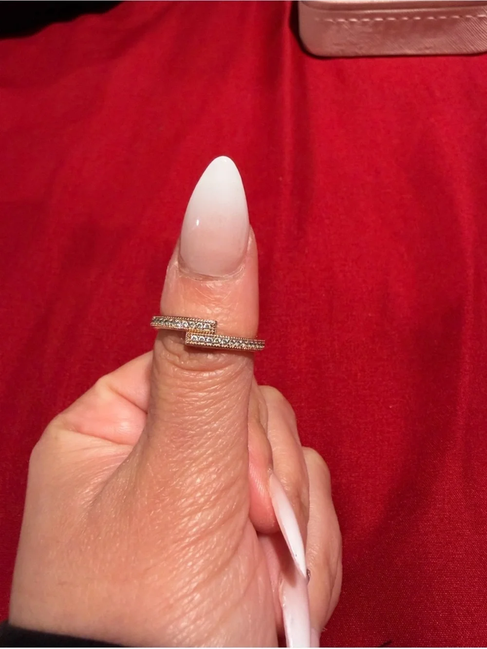 Pandora Rose Gold Double Row Sparkle Overlapping Ring